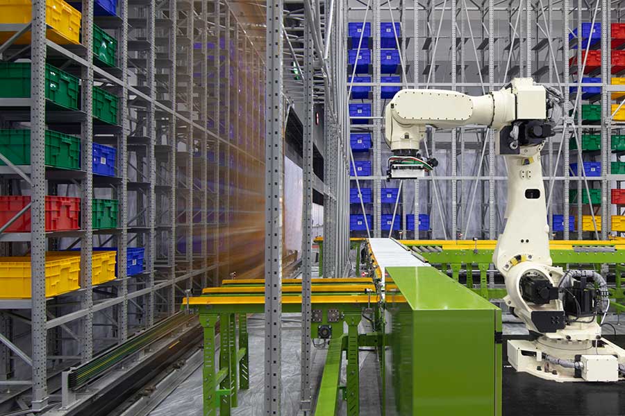 Roboterarm für automatische Wareneingangskontrolle